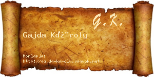 Gajda Károly névjegykártya